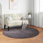 vidaXL Tapis de surface Rond HUARTE Anthracite Ø 160 CM Polyester