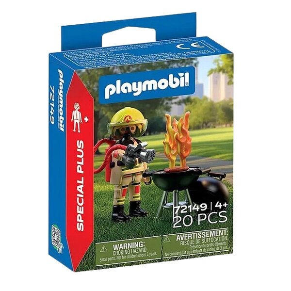 72149 Pompier et barbecue en feu