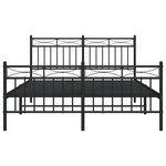 vidaXL Cadre de lit métal avec tête de lit/pied de lit noir 140x190 cm