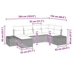 vidaXL Ensemble de canapés de jardin 6 pièces avec des coussins en poly rattan marron