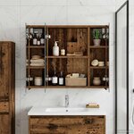 vidaXL Armoire Miroir de Salle de Bain Bois ancien 60 x 14 5 x 50 cm