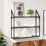 vidaXL Étagère murale 3 niveaux sonoma gris 80x21x78 5 cm
