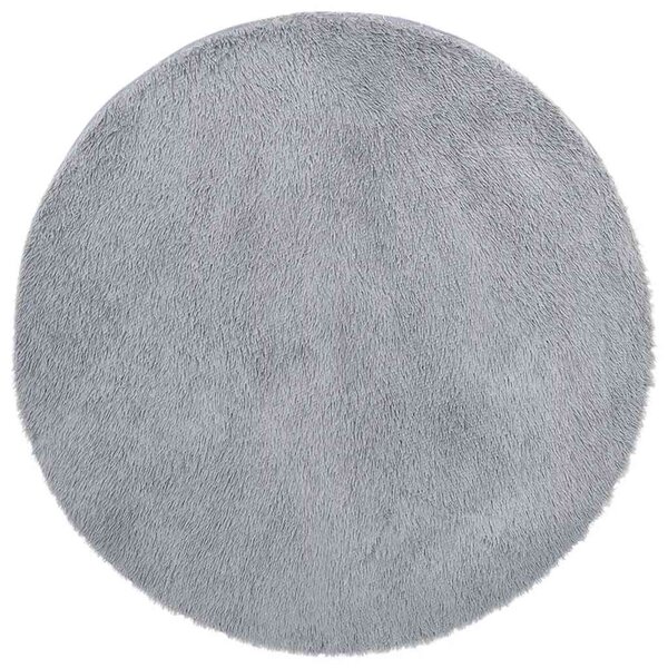 vidaXL Tapis shaggy à poils longs NAVARRA gris argenté 120x120 cm