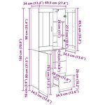 vidaXL Haut Armoire 2 Pièces Bois Ancien Bois Aggloméré et Verre