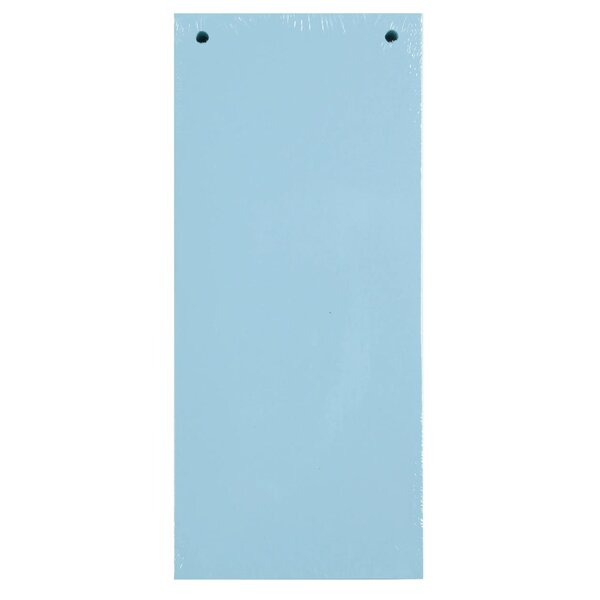Paquet 100 Fiches Intercalaires Horizontales Unies Perforées - 105x240mm - Bleu Clair - X 12 - Exacompta