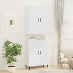 vidaXL Buffet haut Blanc 70x34x180 cm Bois d'ingénierie