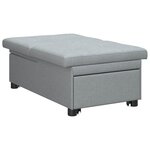 vidaXL Canapé-Lit Gris clair 194 x 67 x 37 cm tissu