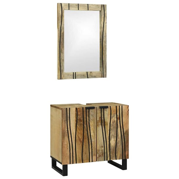 vidaXL Ensemble de mobilier de salle de bain avec étagère 2 Pièces Marron