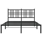 vidaXL Cadre de lit métal sans matelas avec tête de lit noir 120x190cm