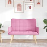vidaXL Sofa 2 places Rose 115 x 61 x 87 cm Tissu