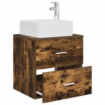 vidaXL Vanité de lavabo mural Chêne fumé 49 5 x 41 x 63 cm