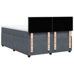 vidaXL Sommier à lattes de lit et matelas Gris foncé 160x200cm Velours