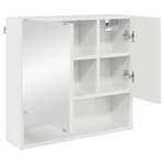 vidaXL Armoire Miroir Blanc brillant 59 x 17 x 55 cm Bois d'ingénierie
