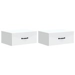 vidaXL Cabinet de chevet mural 2 pc Blanc 49 x 34 5 x 20 cm
