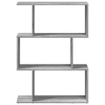 vidaXL Étagère séparatrice de pièce à 3 niveaux sonoma gris 70x24x97cm