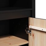 vidaXL Buffet haut Noir 80x35x154 cm Bois massif de pin