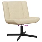 vidaXL Chaise pivotante Crème 63 x 75 x 76 cm tissu