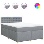 vidaXL Sommier à lattes de lit avec matelas Gris clair 140x200cm Tissu