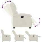 vidaXL Fauteuil inclinable électrique Crème Velours
