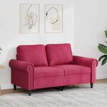 vidaXL Canapé à 2 places Rouge bordeaux 120 cm Velours