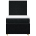 vidaXL Sommier à lattes de lit avec matelas Noir 90x190 cm Tissu