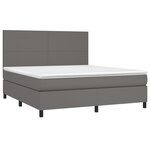 vidaXL Sommier à lattes de lit avec matelas et LED Gris 180x200 cm