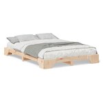 vidaXL Cadre de lit surélevé avec stockage Marron bois