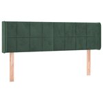 vidaXL Tête de lit avec oreilles Vert foncé 147x16x78/88 cm Velours
