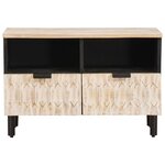 vidaXL Meuble TV avec tiroir Finition Lavage Blanc 70 x 33 x 46 cm