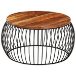 vidaXL Table basse Ø68 cm Bois de récupération solide