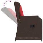 vidaXL Banc de jardin avec coussin 2 Pièces Marron Poly rotin