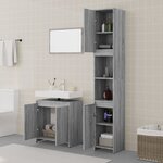 vidaXL Ensemble de meubles de salle de bain 3 Pièces Sonoma gris