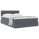 vidaXL Lit de Rangement avec matelas Gris foncé 140 x 200 cm Velours