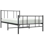 vidaXL Cadre de lit métal sans matelas avec pied de lit noir 80x200 cm