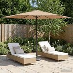 vidaXL Parasol de jardin 300 x 300 cm Polyester Rectangulaire Taupe