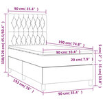 vidaXL Sommier à lattes de lit et matelas et LED Noir 90x190 cm Tissu