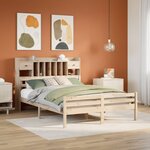vidaXL Lit bibliothèque sans matelas 160x200 cm bois massif de pin