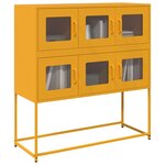 vidaXL Buffet jaune moutarde 100 5x39x107 cm acier laminé à froid