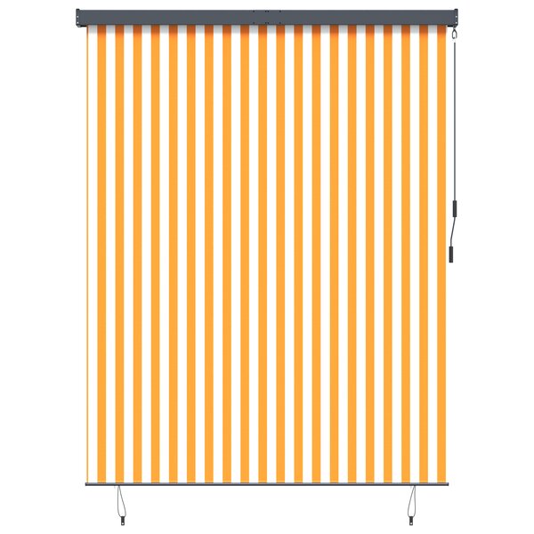 vidaXL Store Roulant Extérieur Rayé Orange et blanc 200 x 250 cm tissu