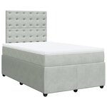 vidaXL Sommier à lattes de lit et matelas Gris clair 120x200cm Velours