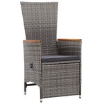 vidaXL Ensemble jardin 9 pièces avec coussins gris en poly rattan