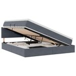 vidaXL Lit de Rangement Gris foncé 160 x 200 cm Velours