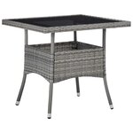 vidaXL Ensemble à dîner de jardin 5 Pièces Résine tressée et verre Gris
