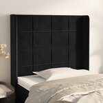 vidaXL Tête de lit avec oreilles Noir 93x16x118/128 cm Velours