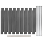 vidaXL Ensemble de clôture WPC 2 Carré 353x187 cm Gris