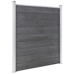 vidaXL Ensemble de clôture WPC 9 Carré + 1 Incliné 1657x186 cm Gris