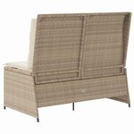 vidaXL Banc de jardin avec coussin Beige Poly rotin