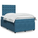 vidaXL Sommier à lattes de lit et matelas bleu 120x200 cm velours