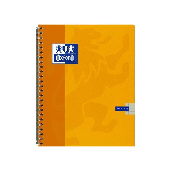 Cahier à spirale 170 x 220 mm Quadrillé 5x5 100 pages 90g Couverture Aléatoire OXFORD