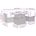 vidaXL Salon de jardin avec coussins 6 Pièces beige résine tressée